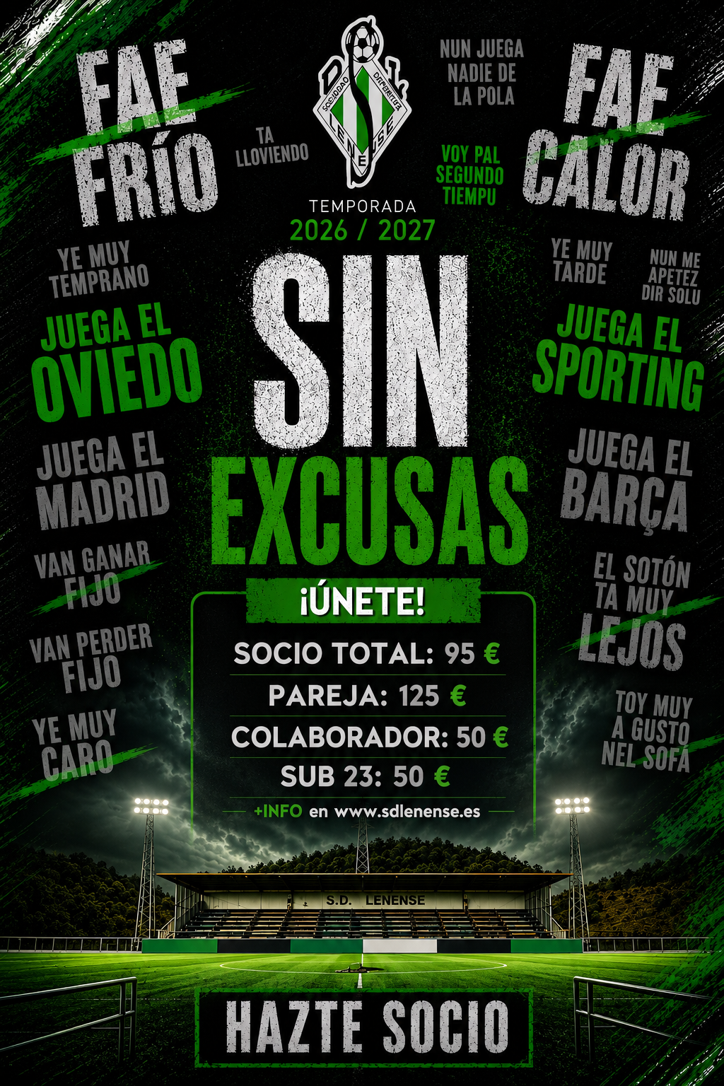 LANZADA LA CAMPAÑA DE SOCIOS Y ABONADOS “SIN EXCUSAS”
